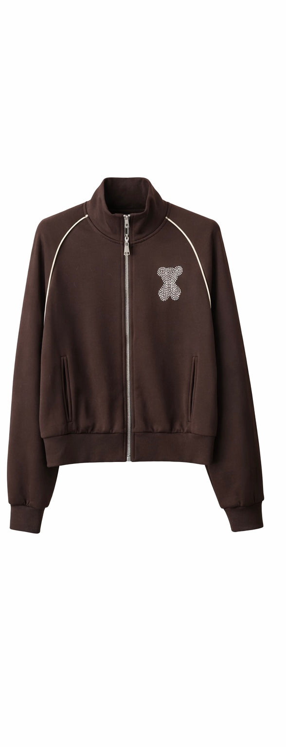 Bear Detail Zip-Up Tracksuit