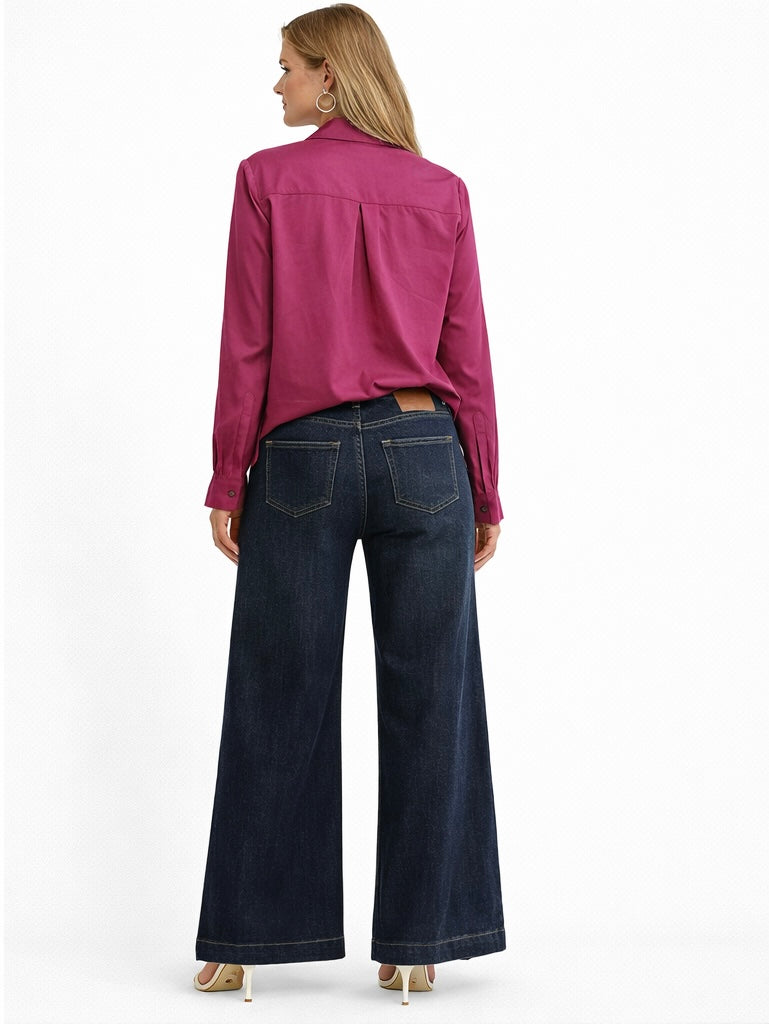 Navy Blue Wide Leg Pants
