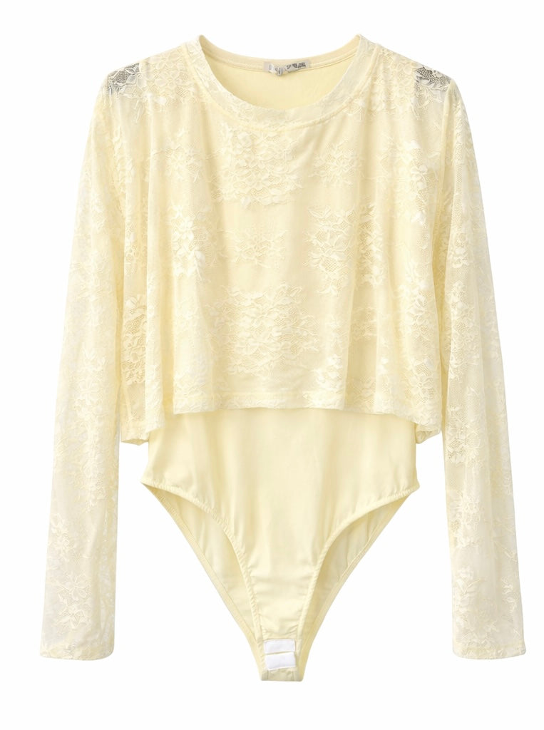 Lace Body Top - Blush pink , Yellow , White