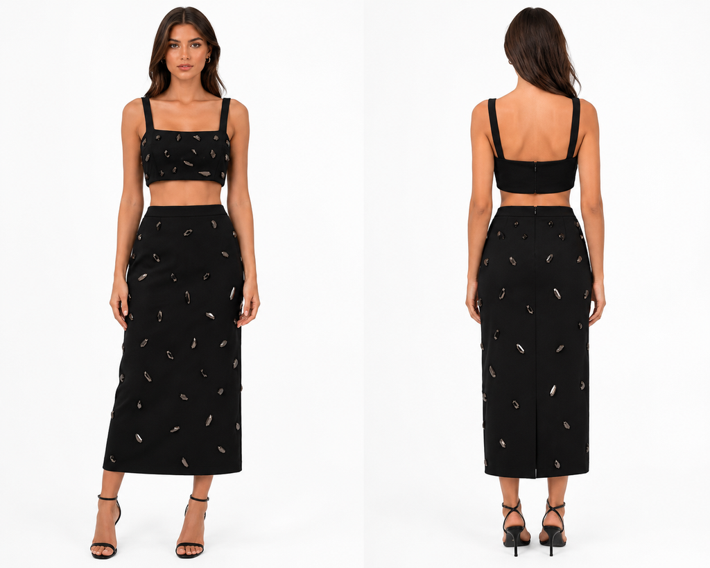 Mirage Embellished Set ( Blue , White , Black