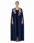 Royal Midnight Embroidered Open Abaya