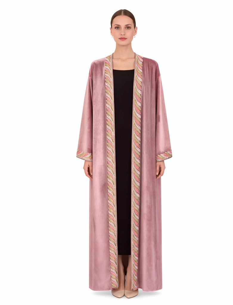 Dusty Rose Velvet Luxe Abaya