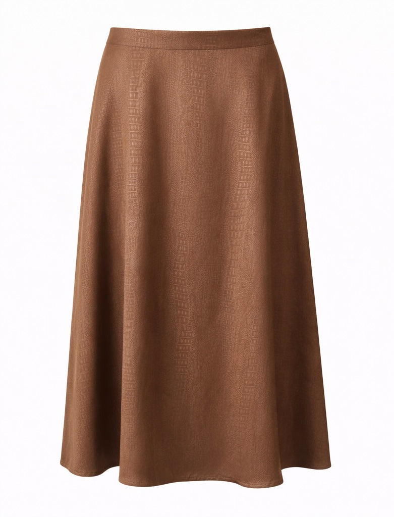 Classic Brown Long-Sleeve Maxi Dress