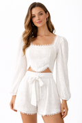 Lace Two-Piece Summer Co-Ord Set – White