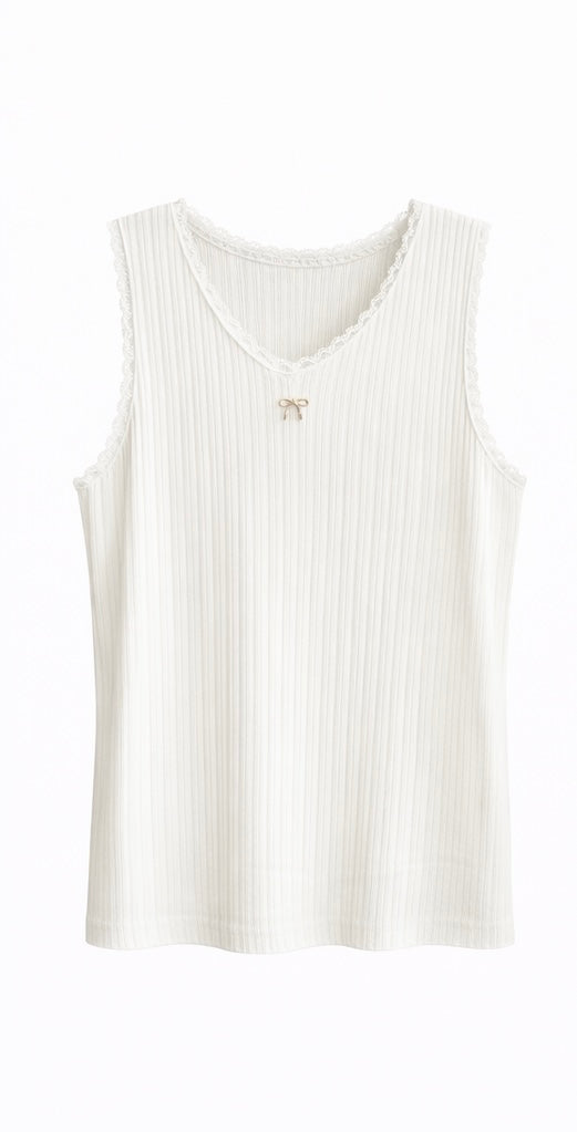Midnight Lace Pleated Tank