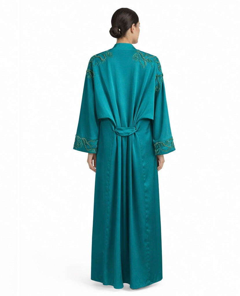 Emerald Crystal Abaya with Belt