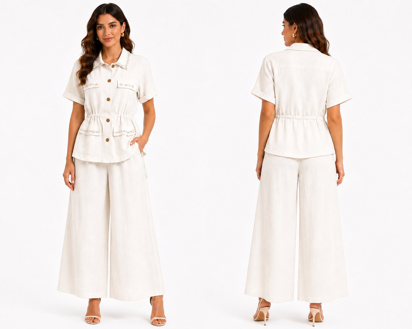 Coastal Chic Linen Set ( Black , offwhite , Beige )