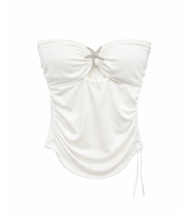 White Starfish Slim-Fit Tube Top