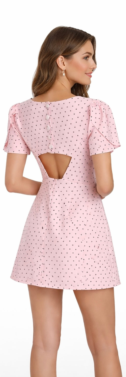 Pink Polka Dot Mini Dress