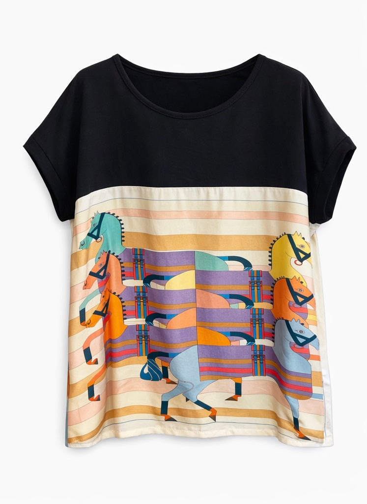 Abstract Horse Print T-Shirt