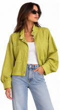 Lime Utility Cropped Jacket