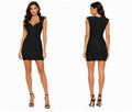 Classic Black Sculpting Mini Dress ( black , white )