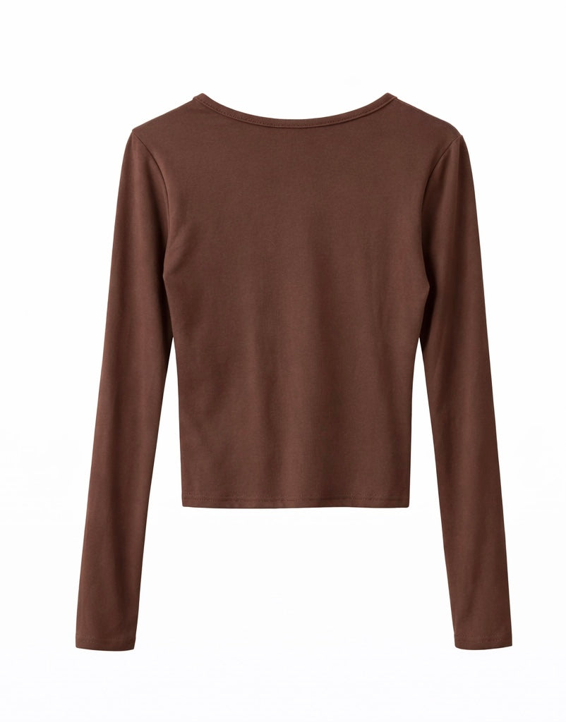 Soft V-Neck Knot Detail Top