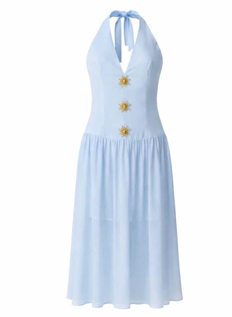Candy Sun Dress  - Light Pink , Butter Yellow , Light Blue , White