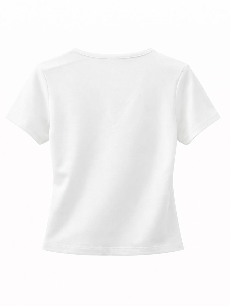V-Neck Ruched Short Sleeve Top - Brown, Black , White , Olive Green , Beige