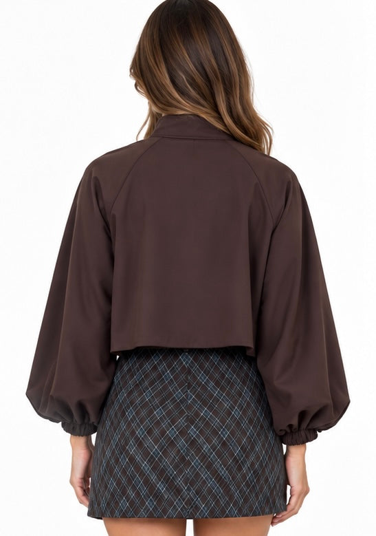 Chocolate Toggle Cropped Jacket