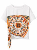 Safari Print Scarf Detail T-Shirt