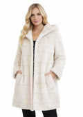 Luxury Long Hooded Faux Fur Coat