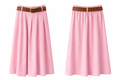 Pink Long Skirt with brown belt