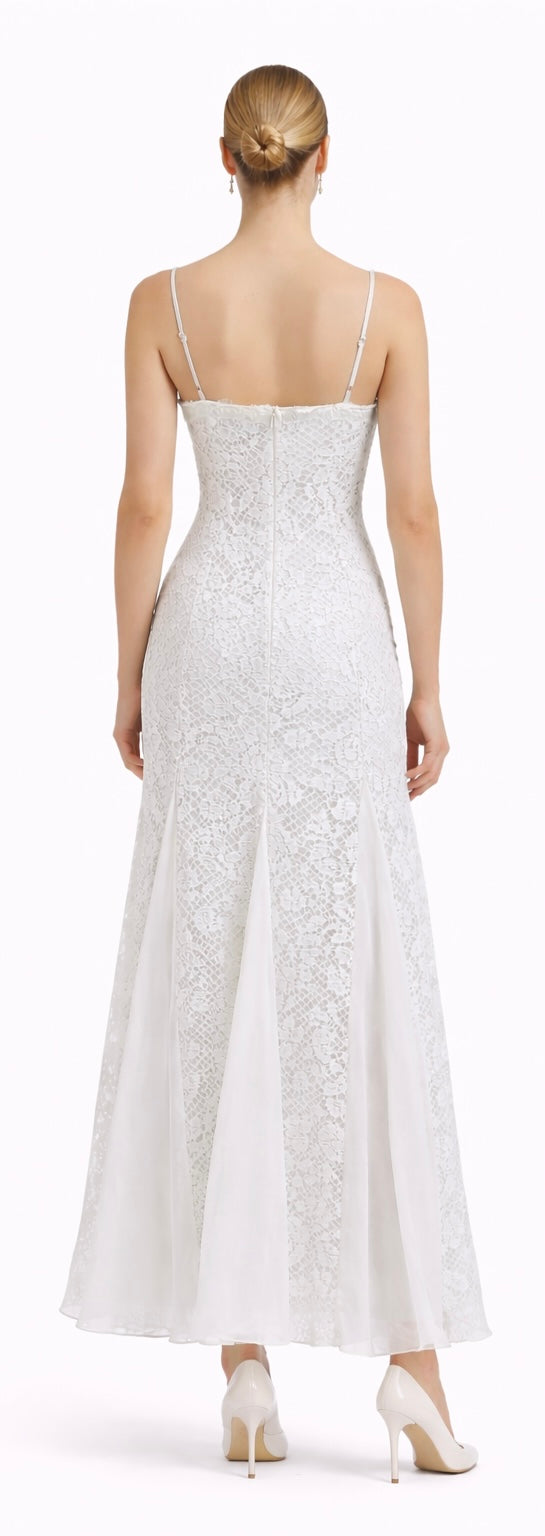 Delicate Lace Midi Dress - Butter yellow , Pistachio , White