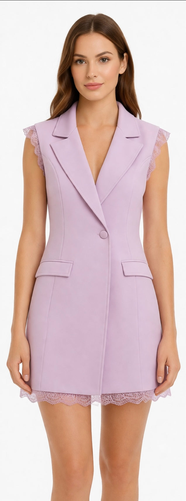Lace Trim Blazer Mini Dress - (Lila, Black , White , Blue , white ) boutiqueFiel Lace Trim Blazer Mini Dress - (Lila, Black , White , Blue , white ) boutiqueFiel