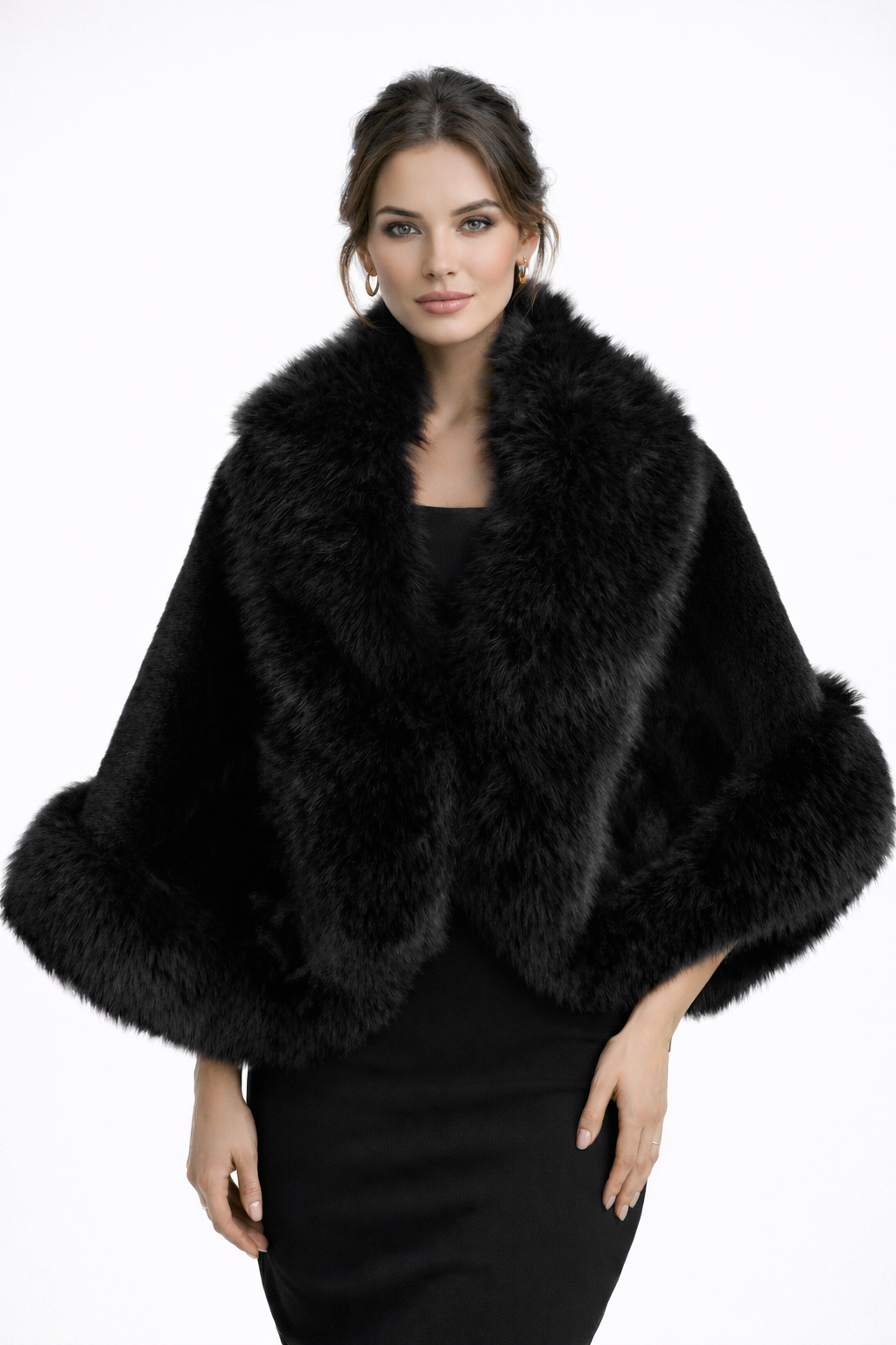 Eco Fur Cape Black