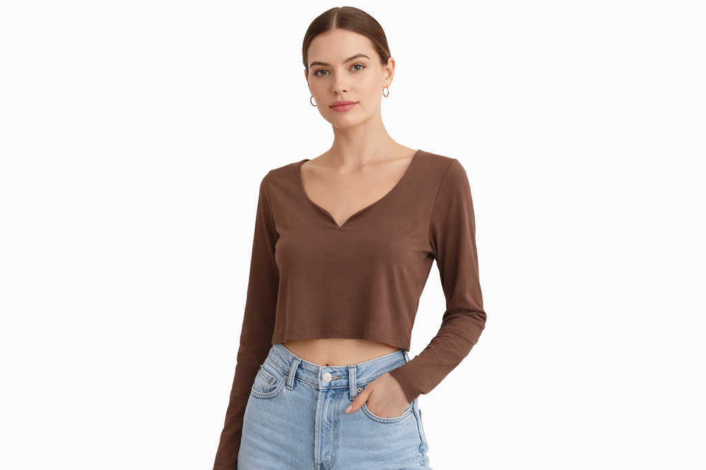 Soft Long-Sleeve Cropped Top