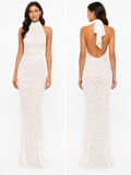 Lace Evening Dress ( White , Black , Pink )