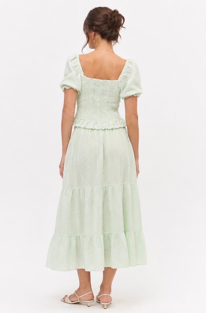 Rosalie Lace Skirt Set  ( Mint , White , Black , Powder Pink )