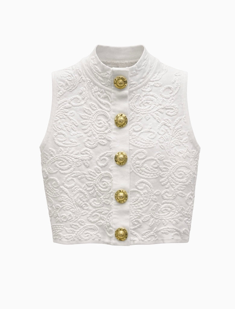 Luxury White Baroque Textured 3-Piece Set