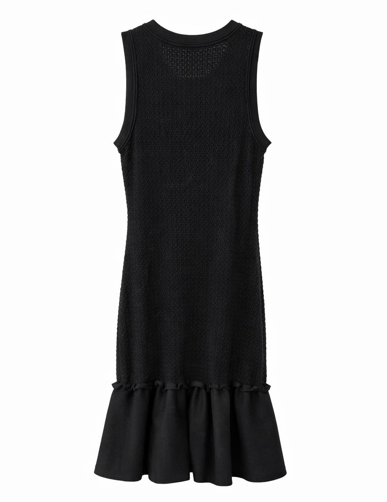 Soft Knit Sleevless Mini Dress Black
