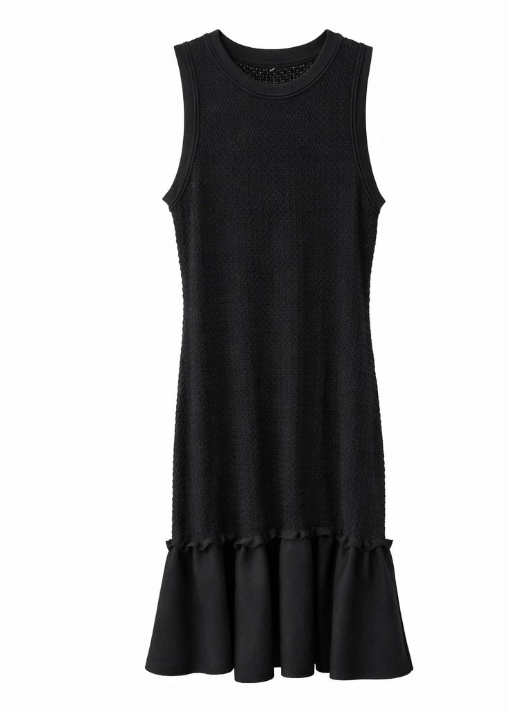 Soft Knit Sleevless Mini Dress Black