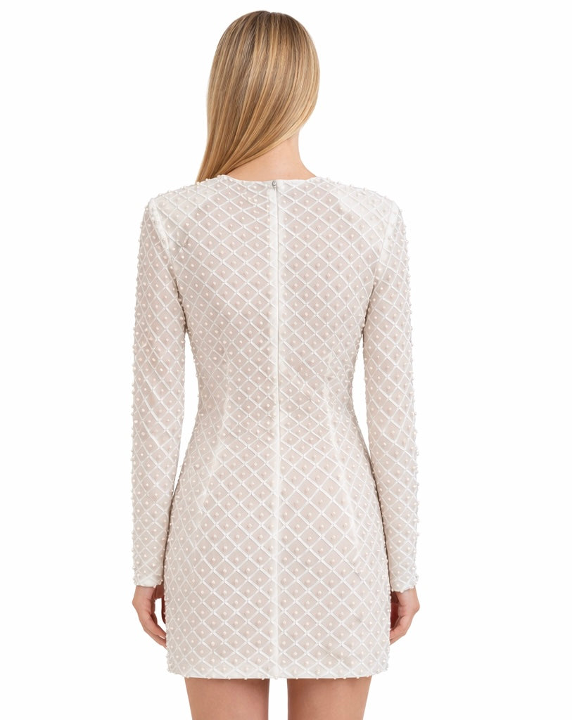 Pearls Evening Dress - White