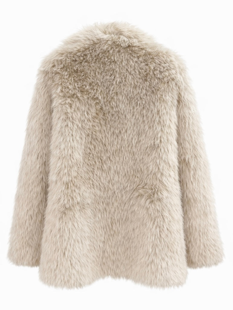 Faux Fur Jacket with Soft Shawl Collar