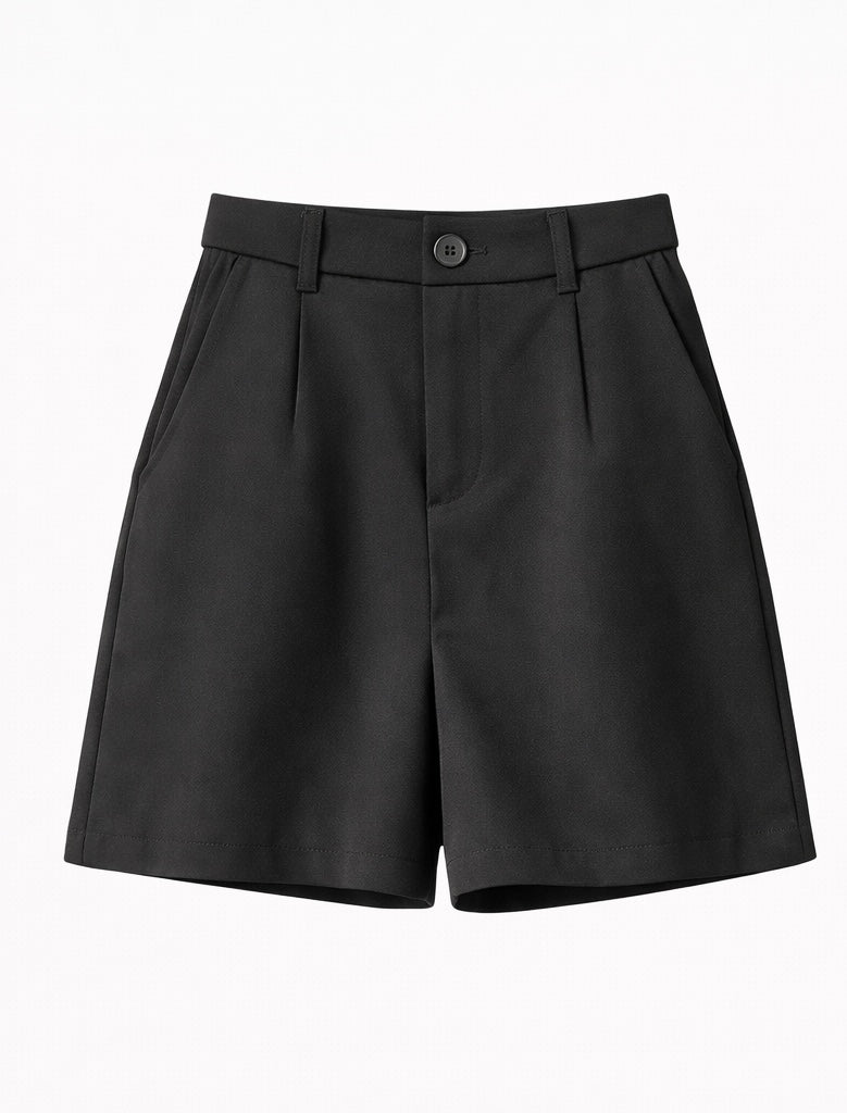 Classic Black Tailored Shorts - Sky blue , Light Pink , Black