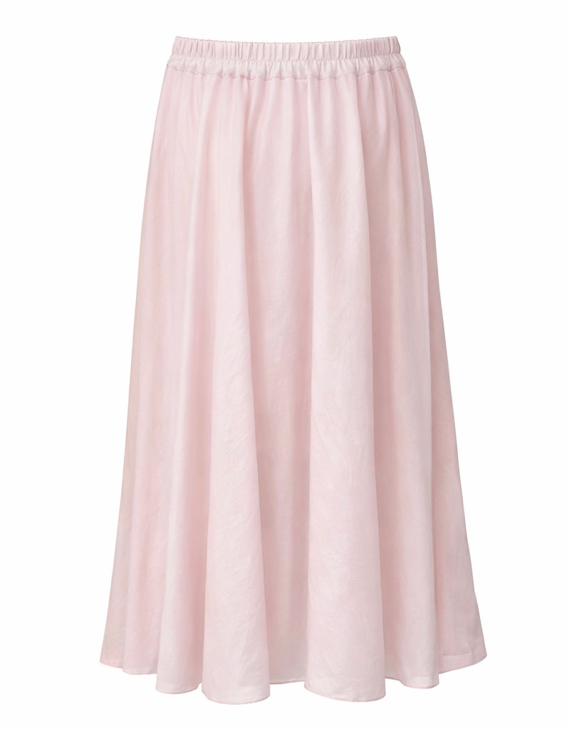 Blush Pink Flowy Midi Skirt