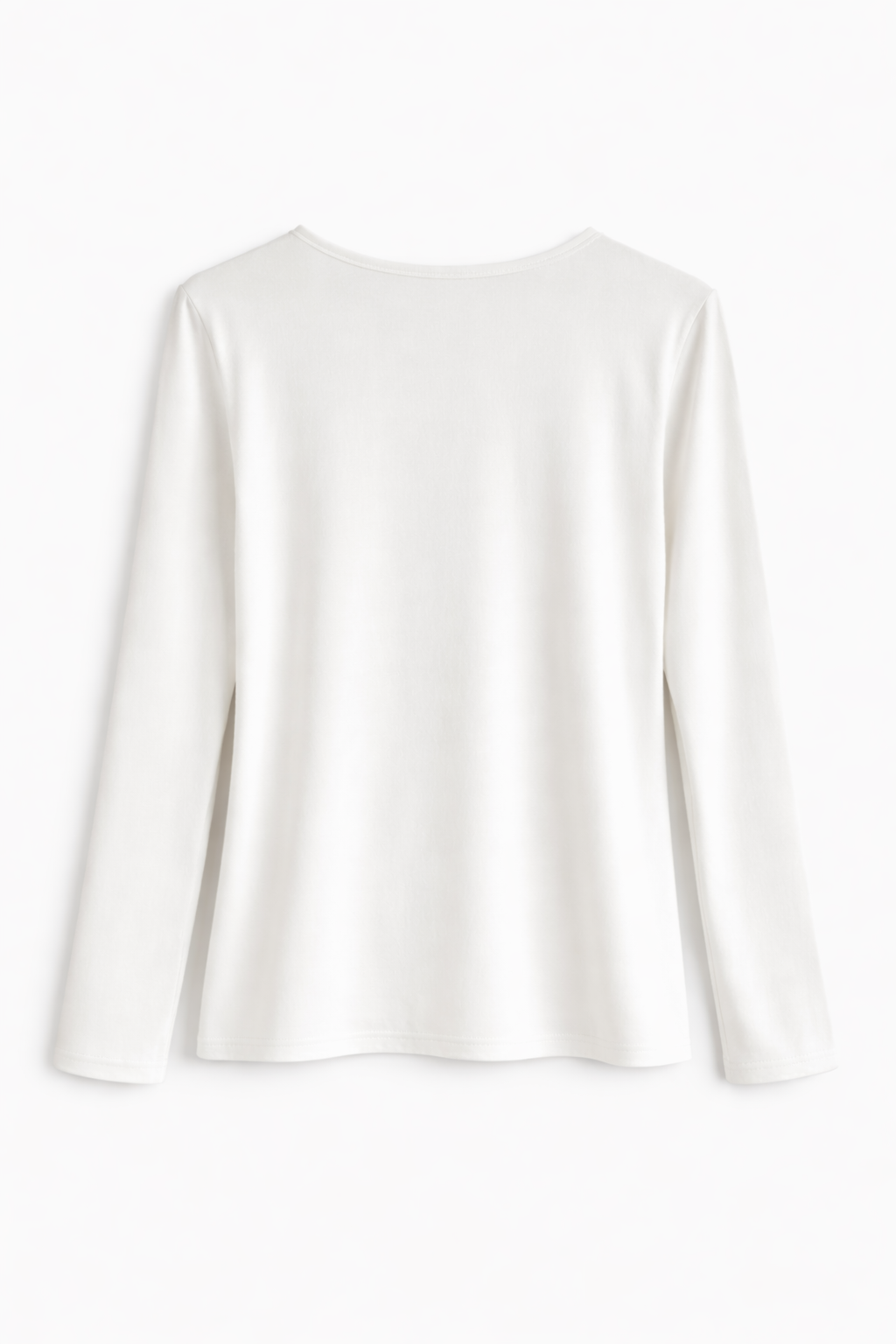Soft V-Neck Long sleeve Top White