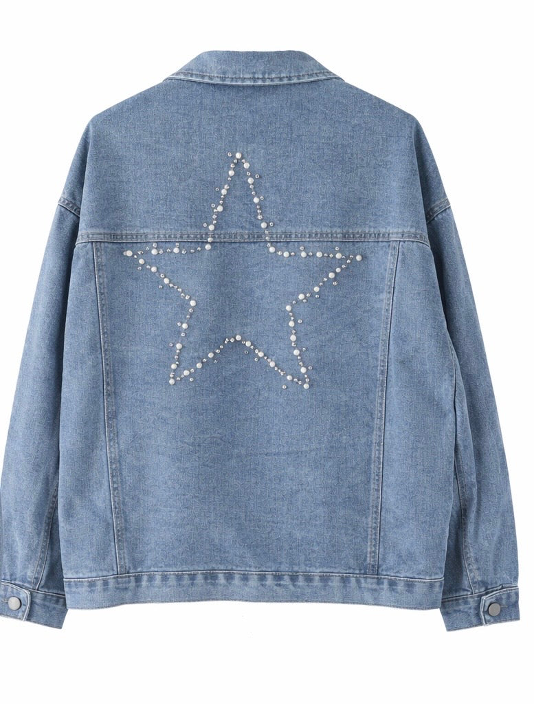 Star Embellished Denim Jacket