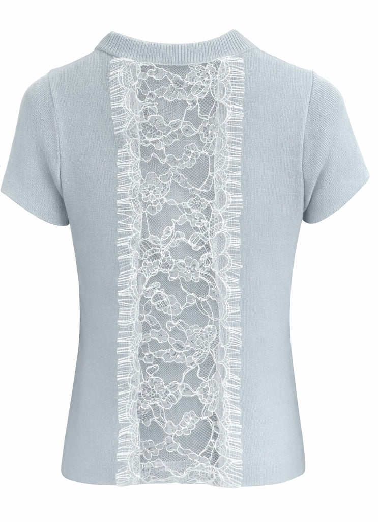 Charm Knit Top - Butter Yellow , light Blue , White , Black