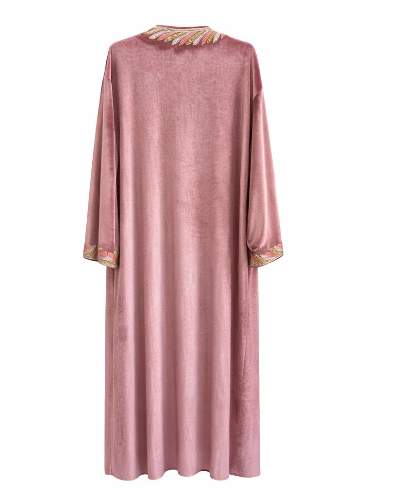 Dusty Rose Velvet Luxe Abaya