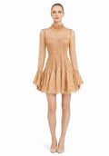 Champagne Lace Flare Dress