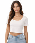 Minimal Stretch Crop Top - White , Black
