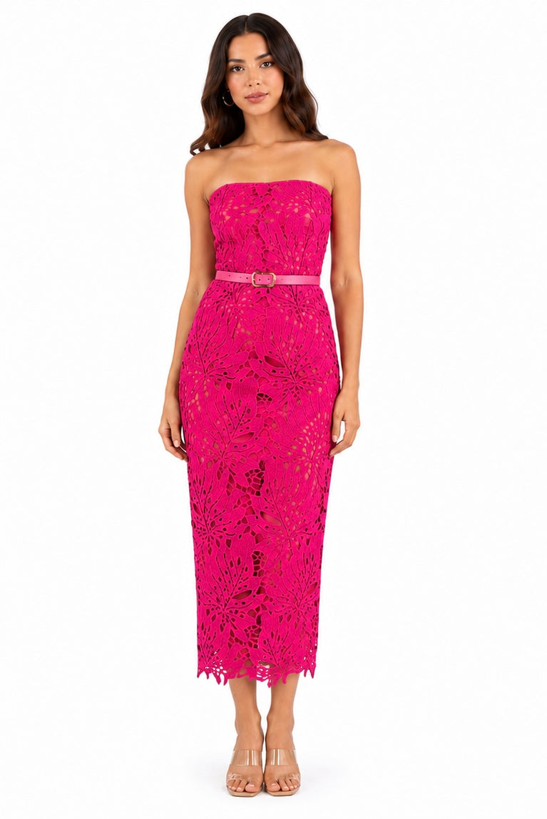 Midnight Lace Dress ( yellow , Fushia , white , black )