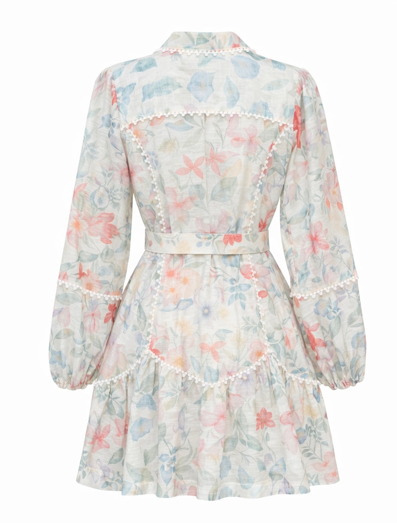 Dress Silk Linen Floral