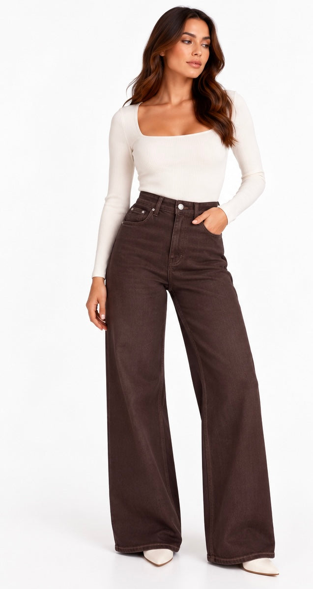 Brown wide leg Jeans