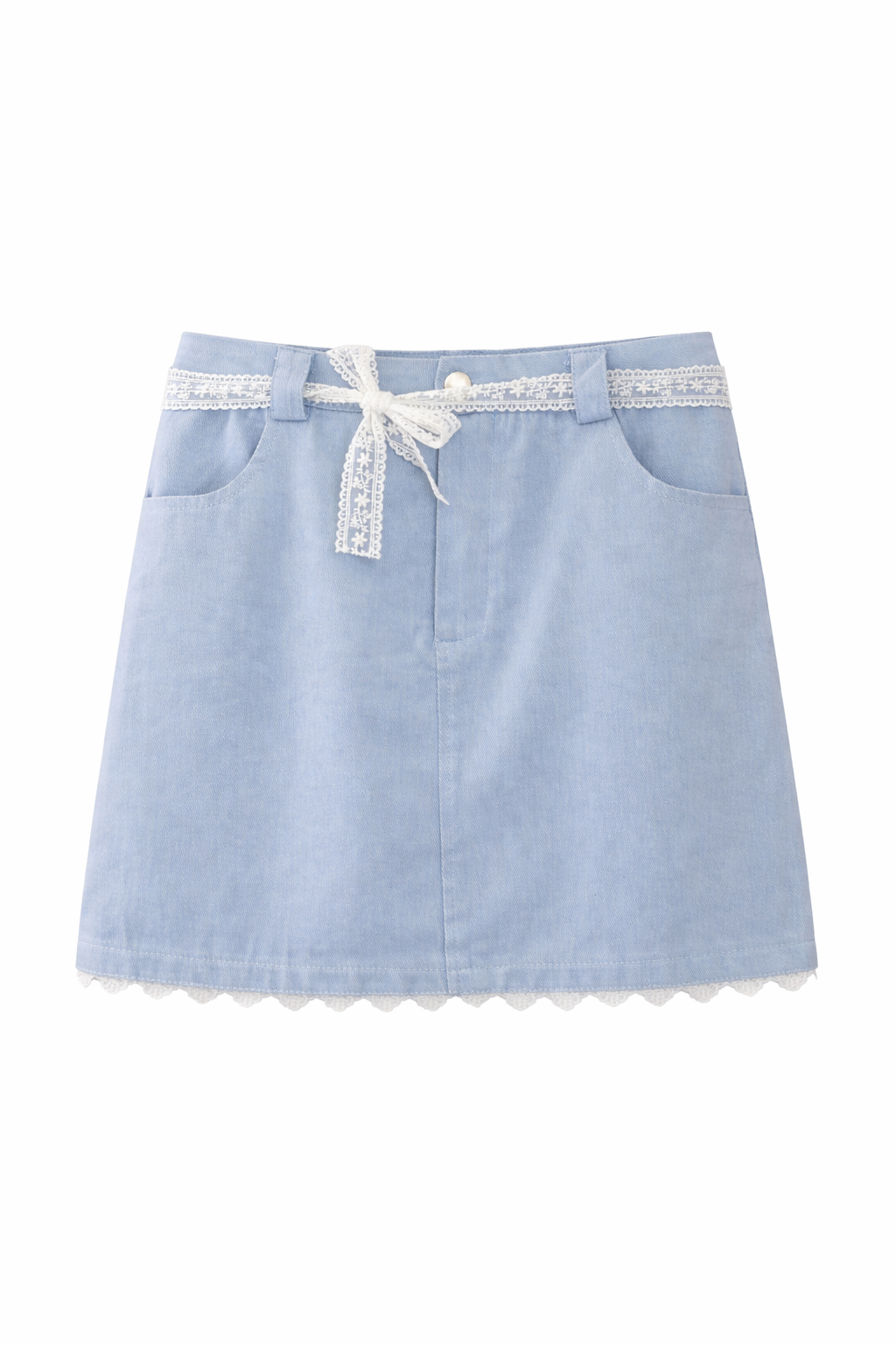 Lace Denim Powder Blue skirt
