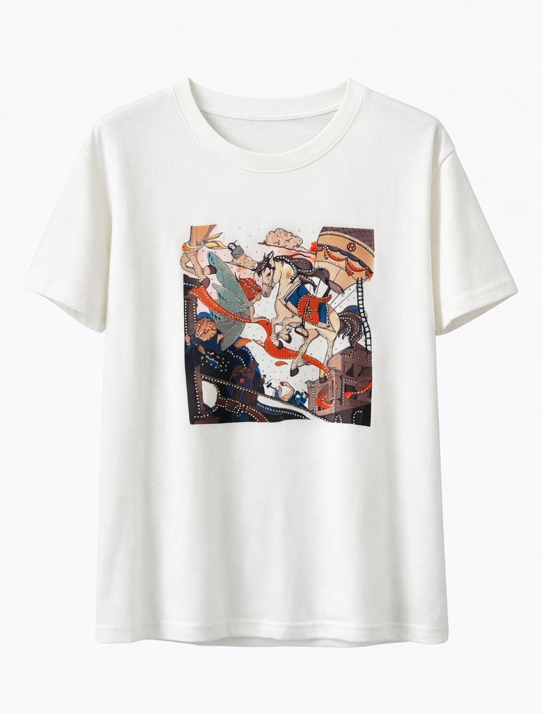 Flying Horse With Lady Teeshirt