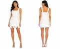 3D Floral Bodycon Mini Dress ( white , black )