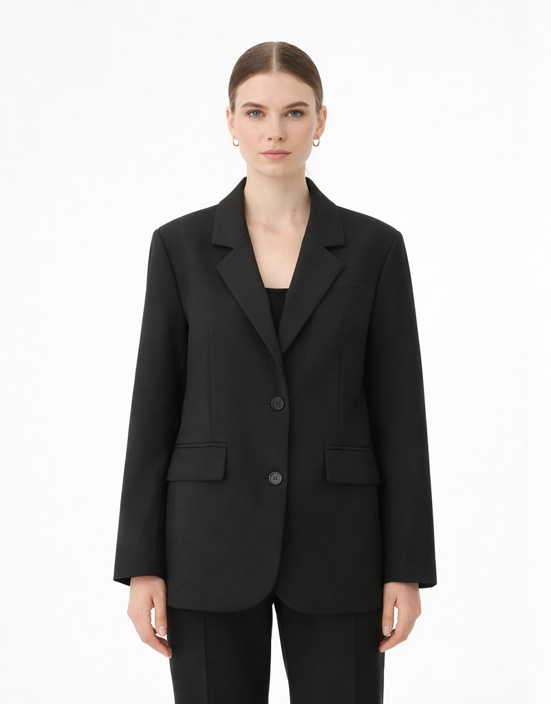 Oversized Tailored Blazer - Black