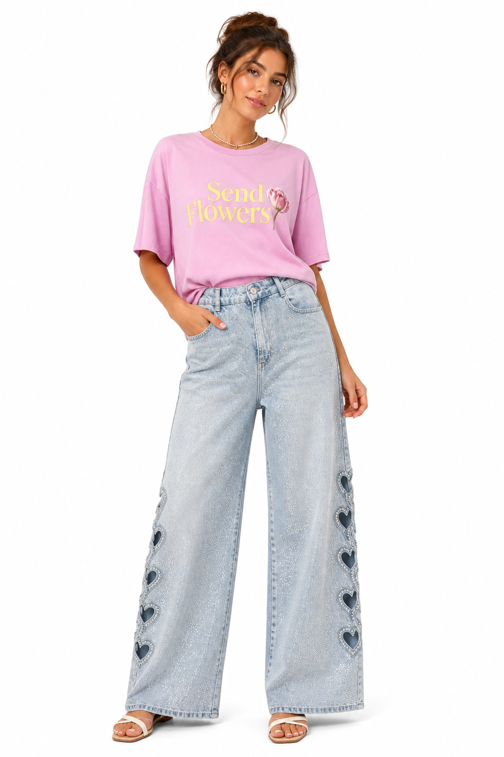 Rhinestone Heart Jeans